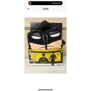 Rubies Batman Adult Hooded Jumpsuit Costume Black Mens Large 36-38 DC Comics NEW